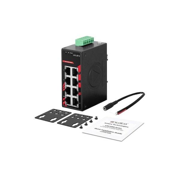 Antaira 8-Port Industrial Compact Unmanaged Ethernet Switch, w/8-10/100Tx LNX-C800 - main